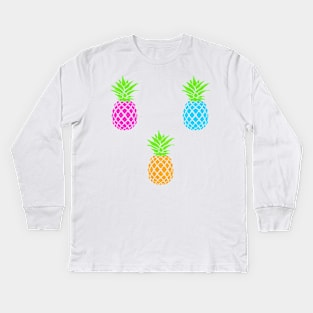 Colorful Pineapples 2.0 Kids Long Sleeve T-Shirt